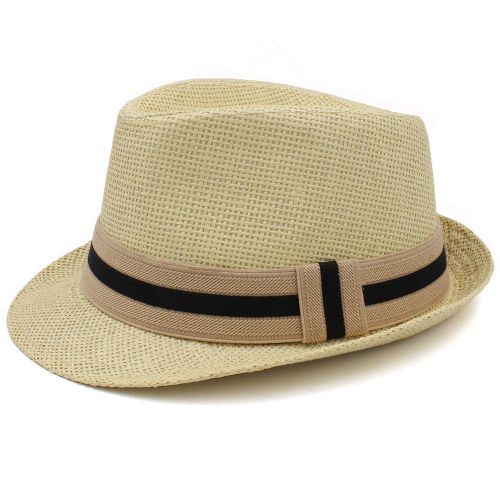 Stylish Straw Fedora Hat for Summer Sun Protection | Casual Accessory - Beige / 53-54cm