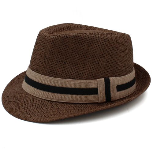 Stylish Straw Fedora Hat for Summer Sun Protection | Casual Accessory - Brown / 53-54cm