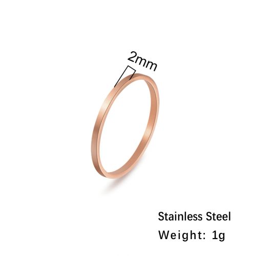 Cooltime Minimalist Stainless Steel Rings - Trendy Fashion Accessory - Rose Gold Color / 10