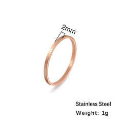 Cooltime Minimalist Stainless Steel Rings - Trendy Fashion Accessory - Rose Gold Color / 11