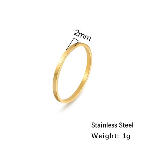 Cooltime Minimalist Stainless Steel Rings - Trendy Fashion Accessory - Gold Color / 9