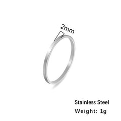 Cooltime Minimalist Stainless Steel Rings - Trendy Fashion Accessory - Steel Color / 8