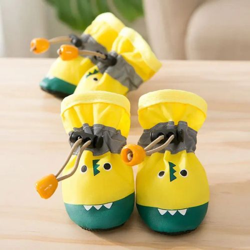 Cute Waterproof Adjustable Dog Booties - Comfortable Plush Protection