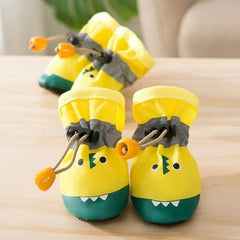 Cute Waterproof Adjustable Dog Booties - Comfortable Plush Protection