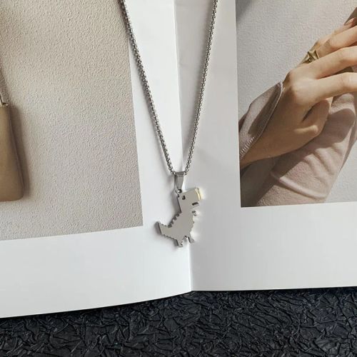 MQHH Punk Dinosaur Pendant Necklace - Trendy Fashion Accessory - 70cm