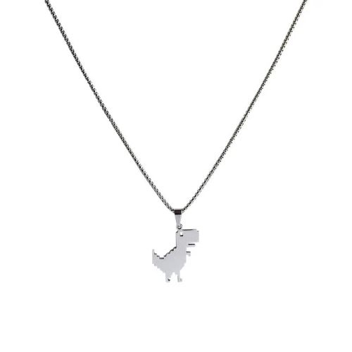 MQHH Punk Dinosaur Pendant Necklace - Trendy Fashion Accessory - 70cm