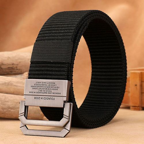 High Quality Tactical Webbing Belts - Durable Canvas Strap for Everyday Use - 120cm / black