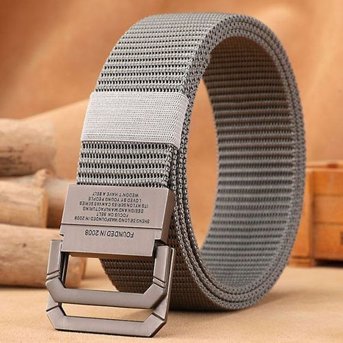 High Quality Tactical Webbing Belts - Durable Canvas Strap for Everyday Use - 100cm / GRAY