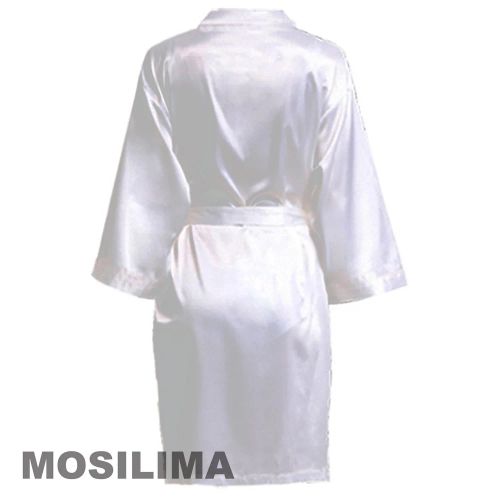 Elegant Kimono Satin Bathrobe for Bridesmaid - Stylish Comfort for Weddings - White / XXL