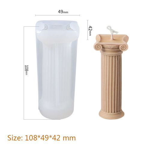 Flexible Non-Stick Silicone Candle Mould - Durable Human Figure Design - Spiral Roman column