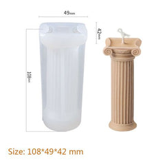Flexible Non-Stick Silicone Candle Mould - Durable Human Figure Design - Spiral Roman column