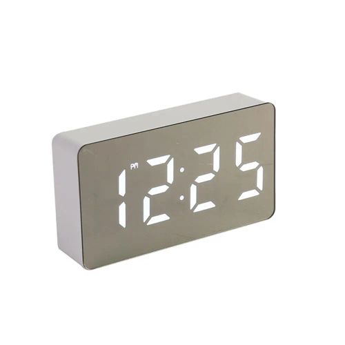LED Digital Alarm Clock - Multifunctional Wall Clock for Home & Office Decor - white-word
