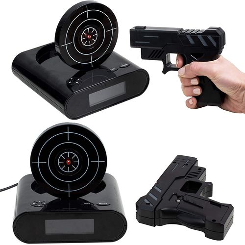 Unique Alarm Clock with Shooting Target - Fun Wake-Up Challenge - Picture Color