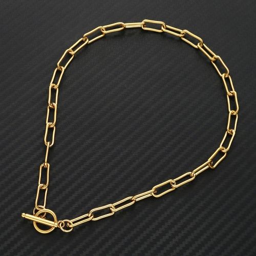 Stainless Steel Toggle Choker Necklace - Versatile Fashion Accessory