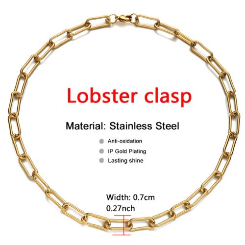 Stainless Steel Toggle Choker Necklace - Versatile Fashion Accessory - 50cm / Lobster Gold