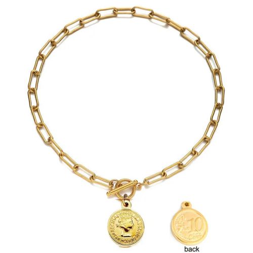 Stainless Steel Toggle Choker Necklace - Versatile Fashion Accessory