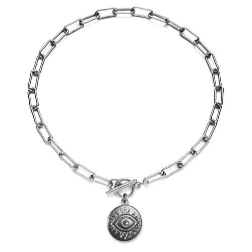 Stainless Steel Toggle Choker Necklace - Versatile Fashion Accessory
