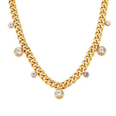 MamacitaSlay Trendy Zircon Pendant Necklace - Stylish Waterproof Design - 40cm / Gold