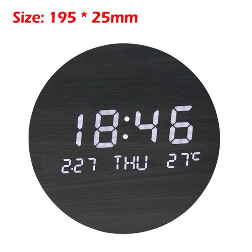 Dreamburgh Multi-Function Wooden Wall Clock with LED Display for Home - Style 3