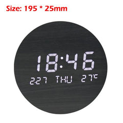 Dreamburgh Multi-Function Wooden Wall Clock with LED Display for Home