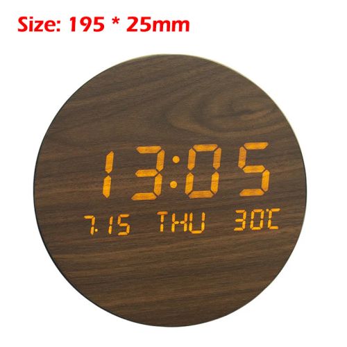 Dreamburgh Multi-Function Wooden Wall Clock with LED Display for Home - Style 4