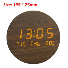 Dreamburgh Multi-Function Wooden Wall Clock with LED Display for Home