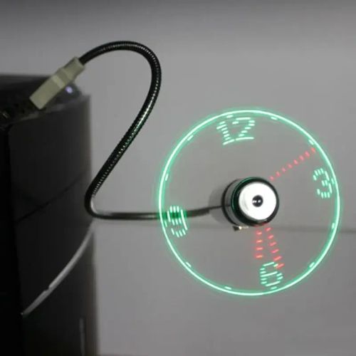 MOONBIFFY USB Fan with Time Display - Compact & Noiseless Cooling Gadget