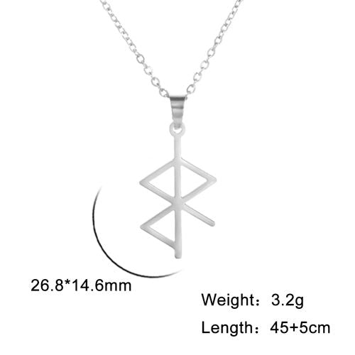 Dawapara Vintage Runes Pendant Necklace - Love & Peace Amulet