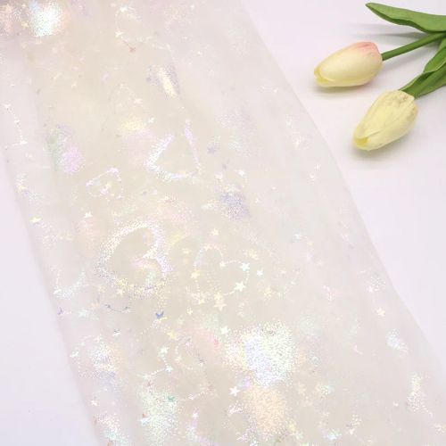DHANXINZ Colourful Star Mesh Fabric - Stylish Decoration for Events