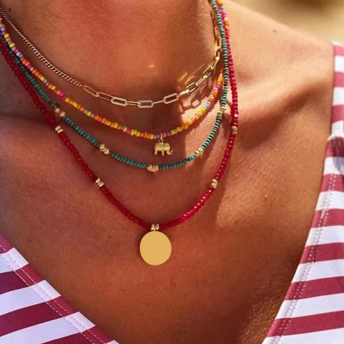 YWZIXLN Classic Round Chains Necklace - Fashionable Fitness Tracker - N0324-1