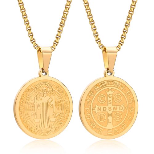 mprainbow Saint Benedict Pendant Necklace - Stylish Religious Amulet - 1614G