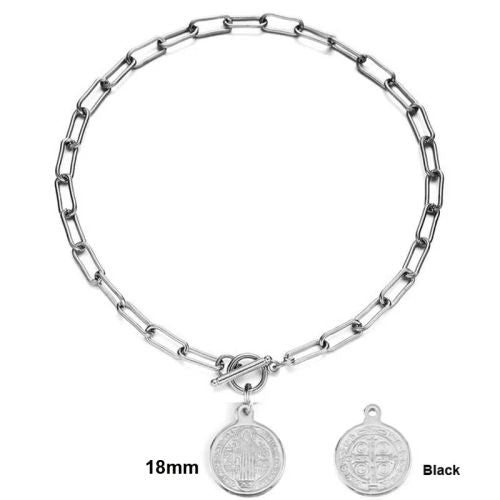 Stainless Steel Toggle Choker Necklace - Versatile Fashion Accessory