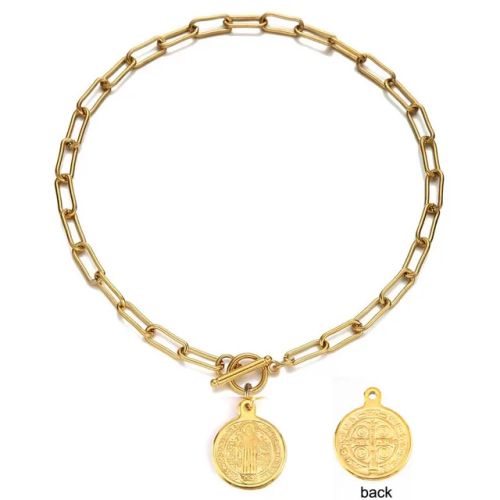 Stainless Steel Toggle Choker Necklace - Versatile Fashion Accessory