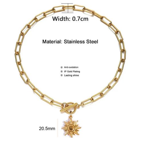 Stainless Steel Toggle Choker Necklace - Versatile Fashion Accessory