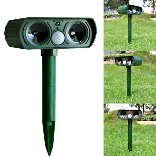 Solar Ultrasonic Animal Repeller - Effective Outdoor Pest Control Device - 1pc