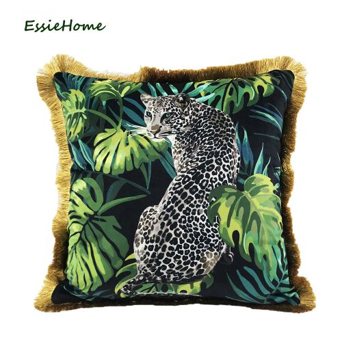 ESSIE HOME Velvet Cushion Cover - Stylish Animal Print - 45x45cm