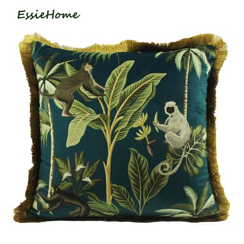 ESSIE HOME Velvet Cushion Cover - Stylish Animal Print - 45x45cm