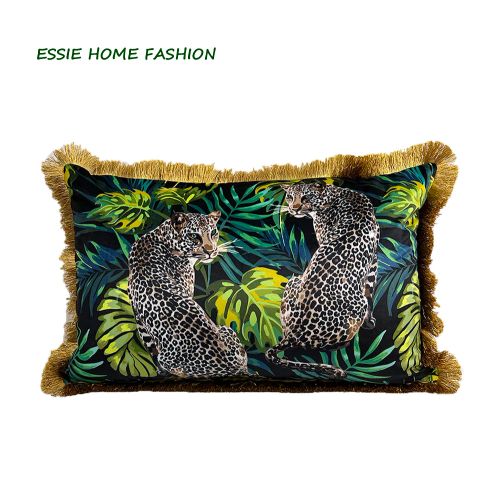 ESSIE HOME Velvet Cushion Cover - Stylish Animal Print - 45x45cm - 2 leopard / 50x50cm