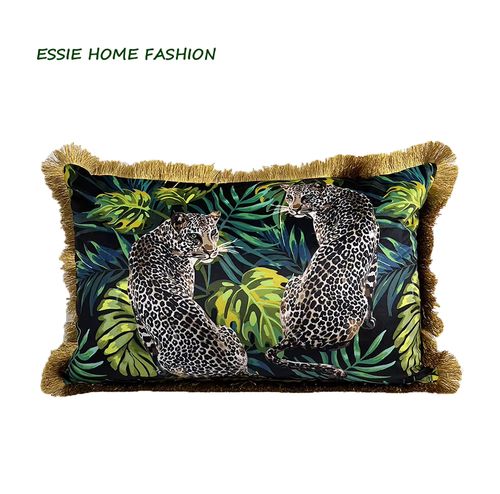 ESSIE HOME Velvet Cushion Cover - Stylish Animal Print - 45x45cm