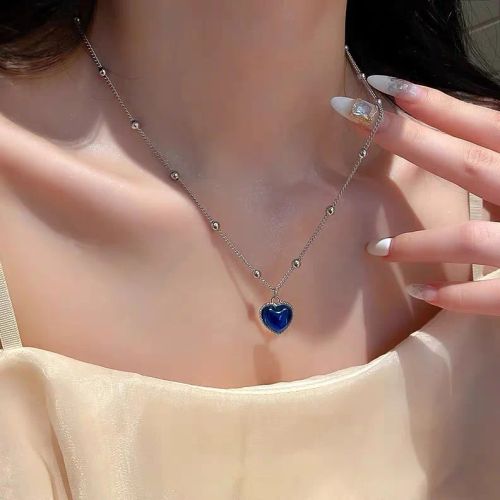 Laoloutian Heart Pendant Necklace - Trendy Mood Tracker Accessory - xl020