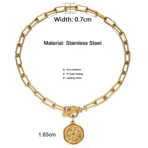 Stainless Steel Toggle Choker Necklace - Versatile Fashion Accessory