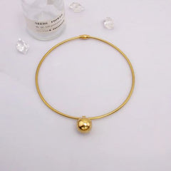 Kuziduocai Exquisite 316L Stainless Steel Ball Pendant Necklace