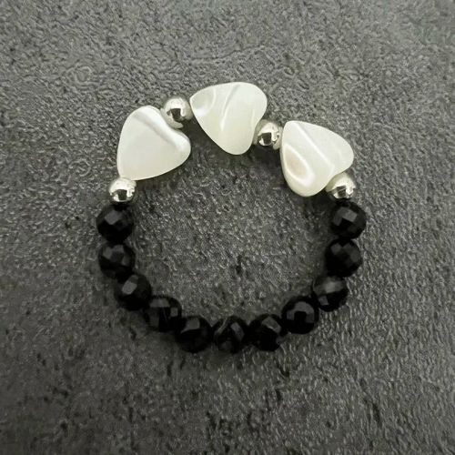 Upoetry Irregular Ethnic Wedding Bands - Stylish Stainless Steel Rings - 3 Heart Silver