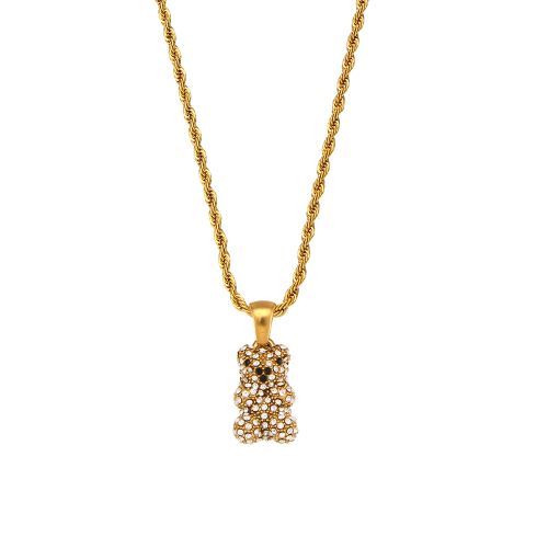 MamacitaSlay Trendy Animal Pendant Necklace - Waterproof Stainless Steel - White