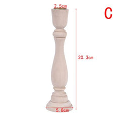 Retro Wooden Candlestick Holders for Elegant Home Decor & Weddings
