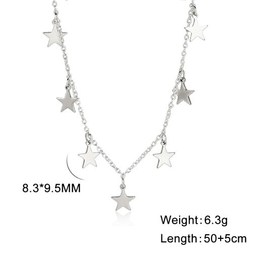 HIPEE Stainless Steel Pendant Necklace - Durable Fashion Accessory - Steel Color 3