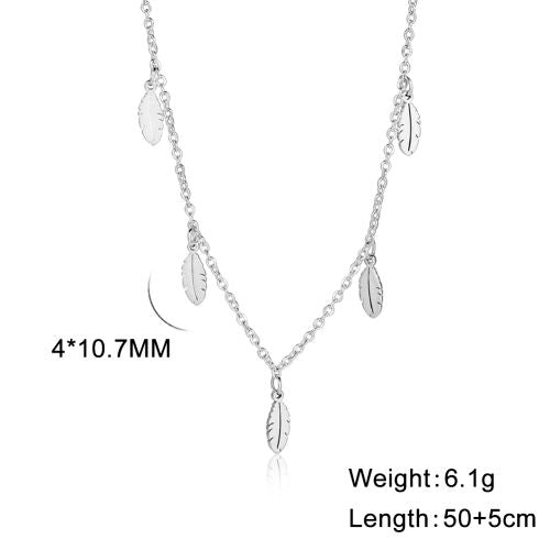 HIPEE Stainless Steel Pendant Necklace - Durable Fashion Accessory - Steel Color 7
