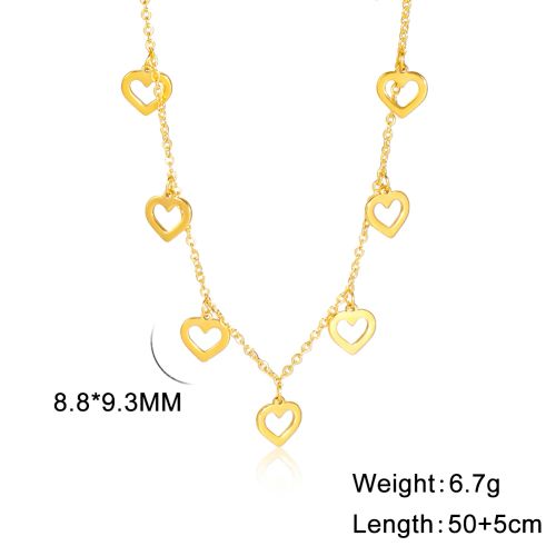 HIPEE Stainless Steel Pendant Necklace - Durable Fashion Accessory - Gold Color 9