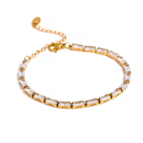 Yhpup Elegant Geometric Pendant Necklace & Bracelet Jewelry Set - YH239A White