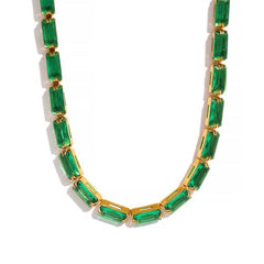 Yhpup Elegant Geometric Pendant Necklace & Bracelet Jewelry Set